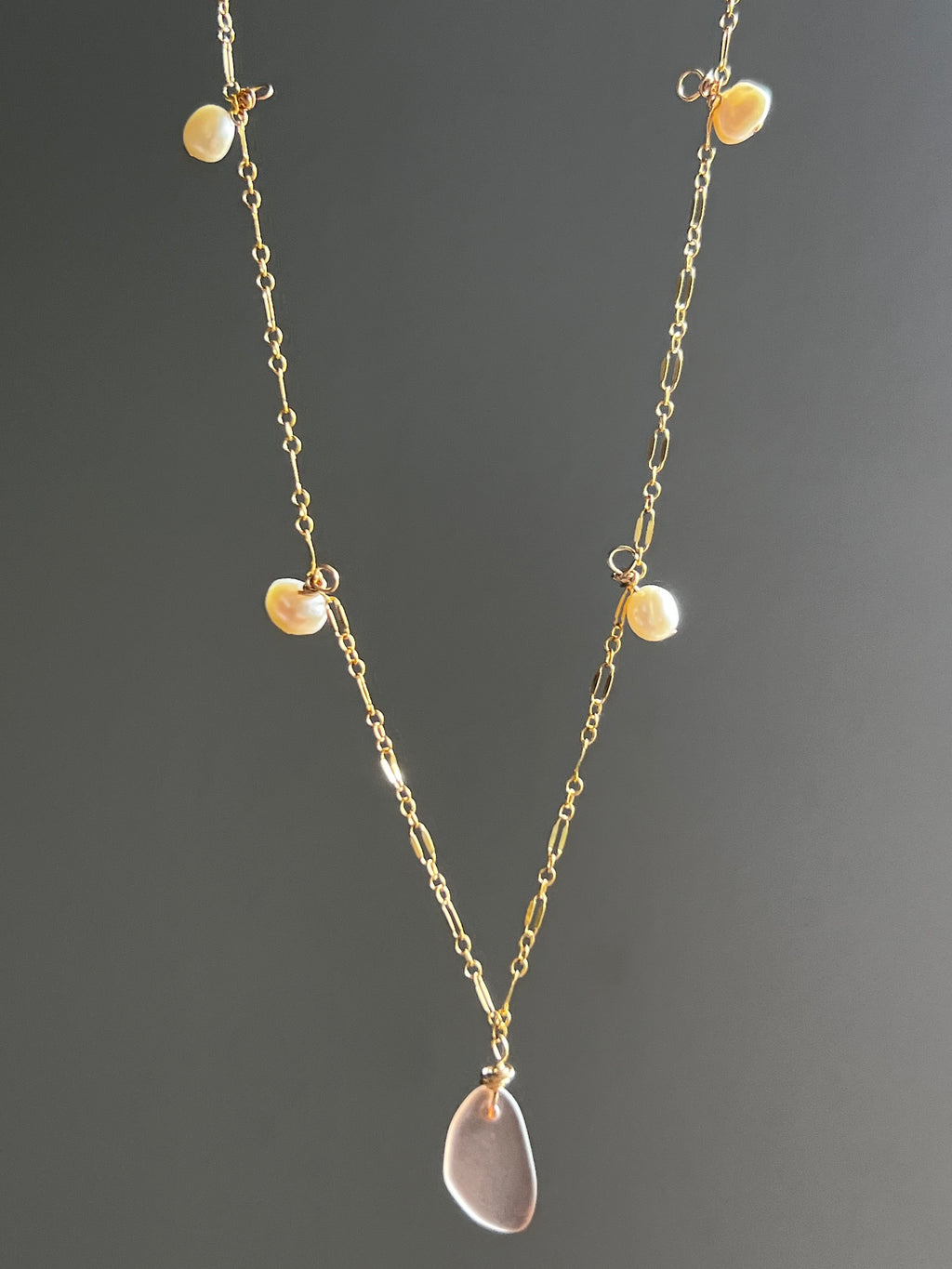 Pink Sea and Pearl Necklace