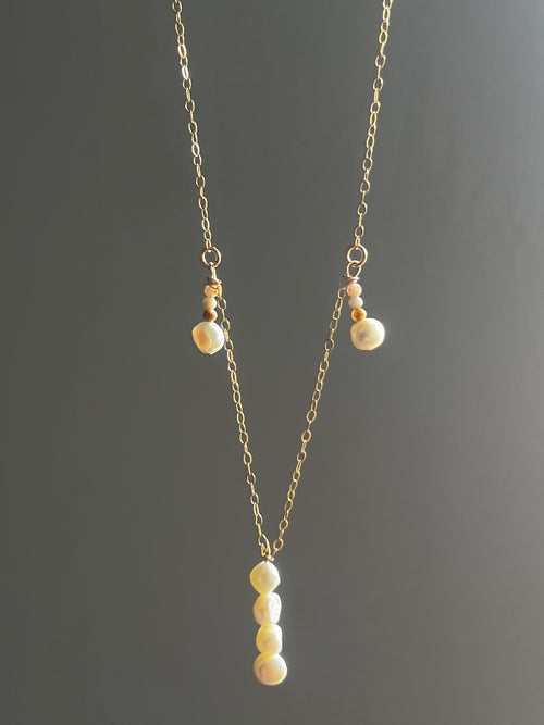 Beachy Pearl and Gemstone Necklace