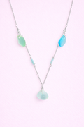 Sterling Silver Triple Sea foam Necklace