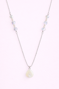 Mother of Pearl Gemstone Necklace-Sterling Silver-